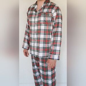 Bon Viviann Satin Holiday Plaid Pajama Set Men Large Christmas Pajamas